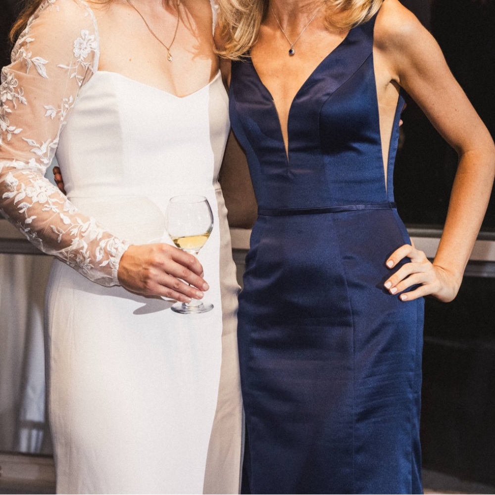 Elegant Navy Blue Sleeveless Dress